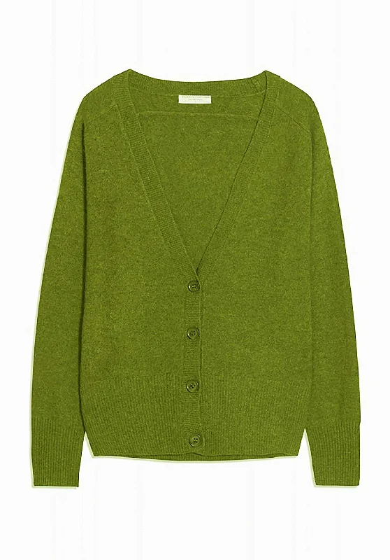 cable knit women cardigan with intricate patternsCardigan K 011-fgi195 Green