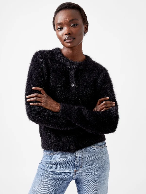 cropped women cardigan to pair with high - waisted jeansMolly Feather Long Sleeve Cardigan
