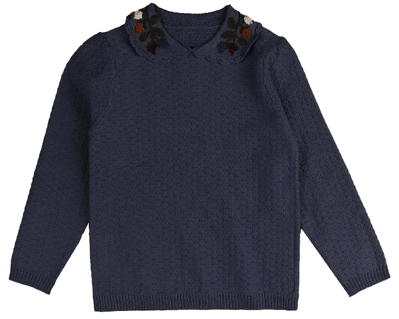 v neck women cardigan to elongate the necklineNoma Navy Floral Embroided Peter Pan Knit (NKN758) v neck women cardigan to elongate the necklineNoma Navy Floral Embroided Peter Pan Knit (NKN758)