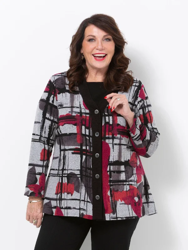 cropped women cardigan to pair with high - waisted jeansLattice Wall Cardigan