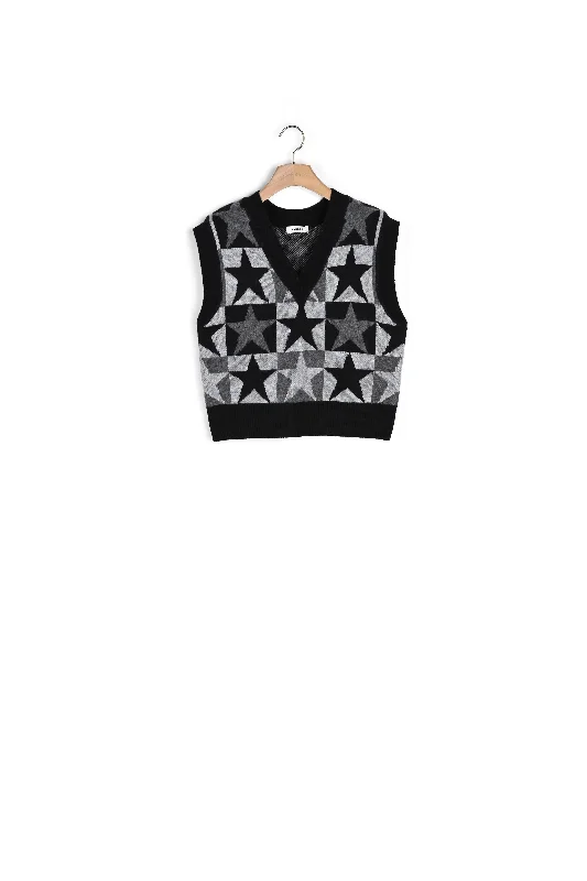 ribbed women cardigan with a classic texturePull jacquard étoile