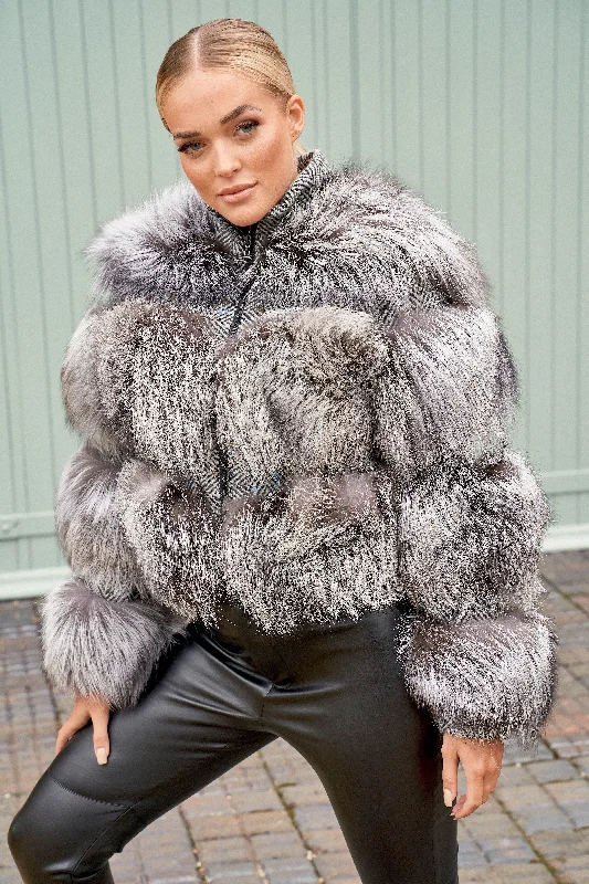 Silver Fox and Tweed Coat