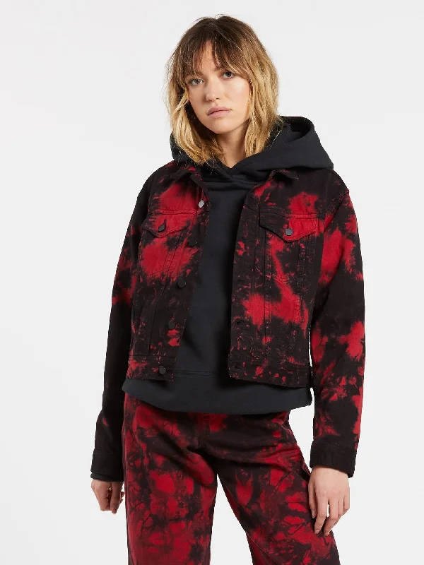 Petite women's wool blend coats with a tailored fit for a flattering silhouetteStrange Time Jacket - DEEP RED Petite women's wool blend coats with a tailored fit for a flattering silhouetteStrange Time Jacket - DEEP RED