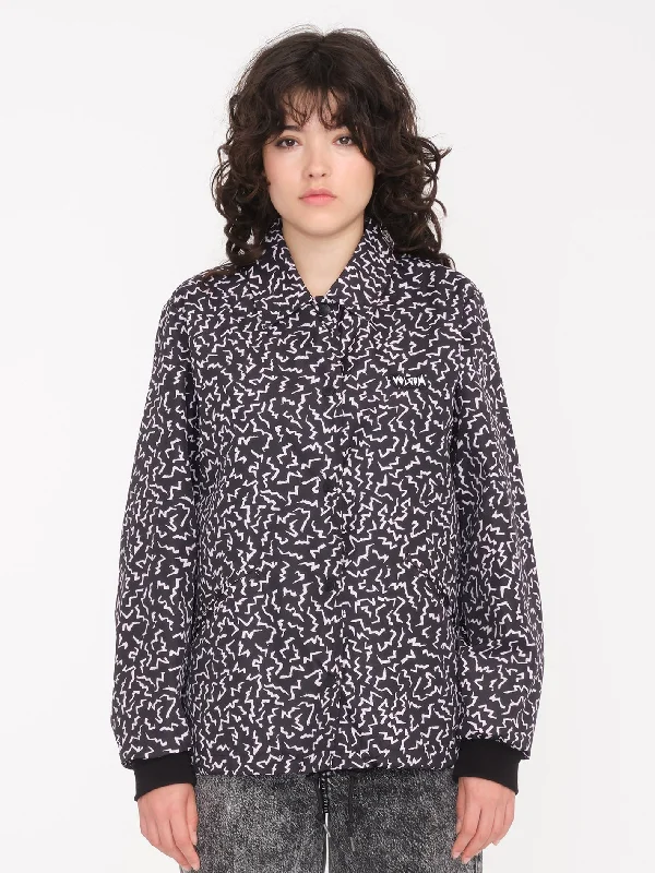 Women's reversible down coats with two - tone designs for versatile stylingSurfpunk Coach Jacket - BLACK