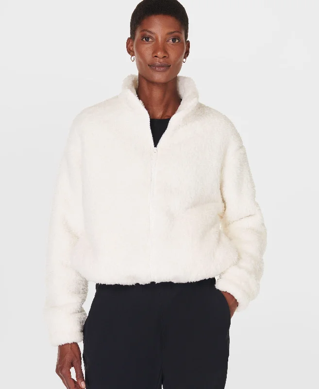 machine washable women cardigan for easy careCanyon Fleece Zip Up Sb8809 Lily-White