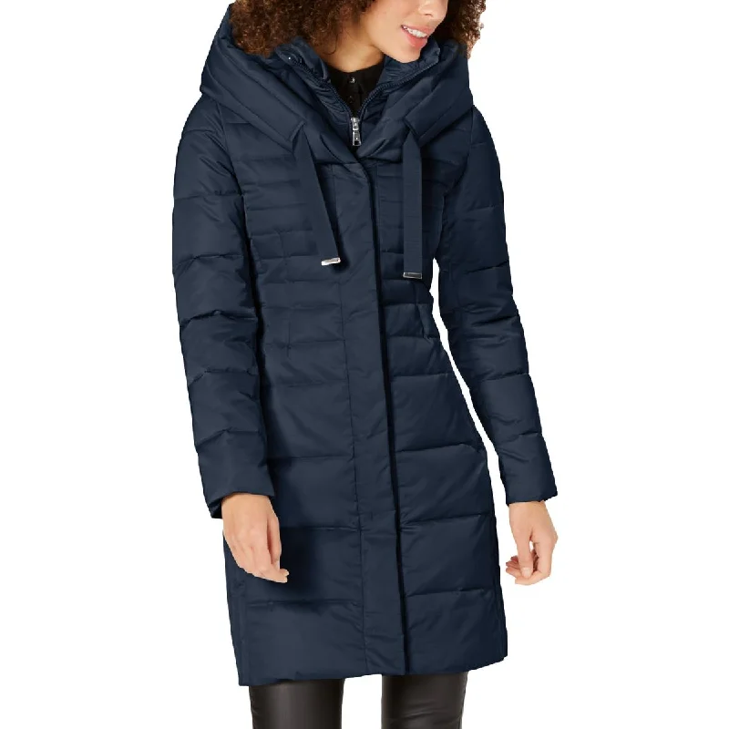 Women's pea coats with brass buttons for a nautical - inspired styleTahari Mia Women's Quilted Down Insulated Fitted Winter Puffer Coat with Bib Women's pea coats with brass buttons for a nautical - inspired styleTahari Mia Women's Quilted Down Insulated Fitted Winter Puffer Coat with Bib