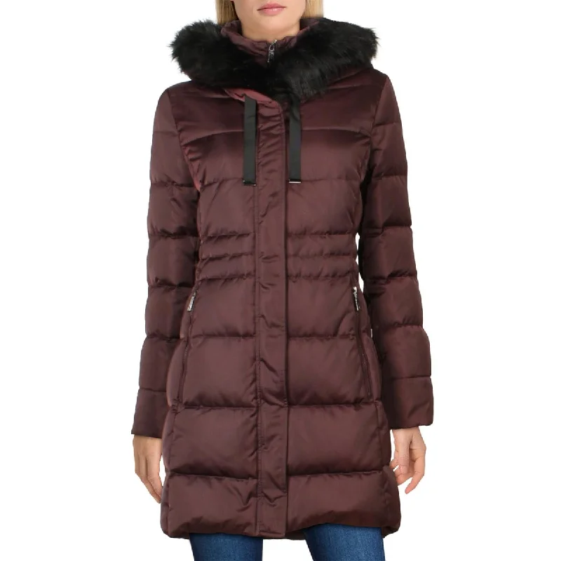 Hooded women's puffer coats in neon colors for high - visibility sportsTahari Womens Down Puffer Quilted Coat Hooded women's puffer coats in neon colors for high - visibility sportsTahari Womens Down Puffer Quilted Coat