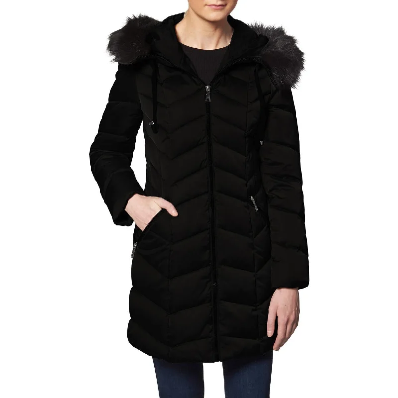 Women's cropped leather coats with silver studs for an edgy lookTahari Womens Gwen Winter Puffer Down Coat Women's cropped leather coats with silver studs for an edgy lookTahari Womens Gwen Winter Puffer Down Coat