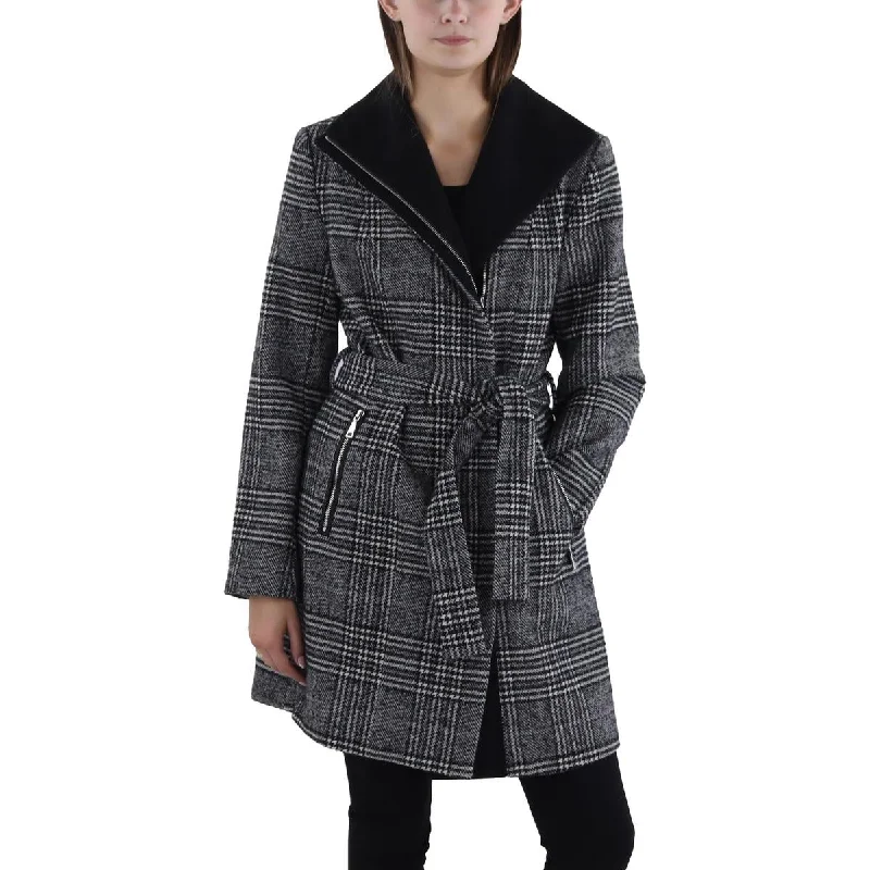 Women's reversible down coats with two - tone designs for versatile stylingTahari Womens Wool Blend Plaid Wool Coat Women's reversible down coats with two - tone designs for versatile stylingTahari Womens Wool Blend Plaid Wool Coat