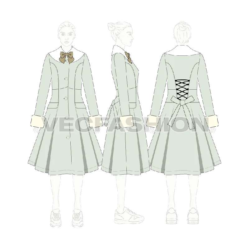 Plus size women's wool blend coats for a warm and stylish winterWomen's Old Vintage Classic English Coat