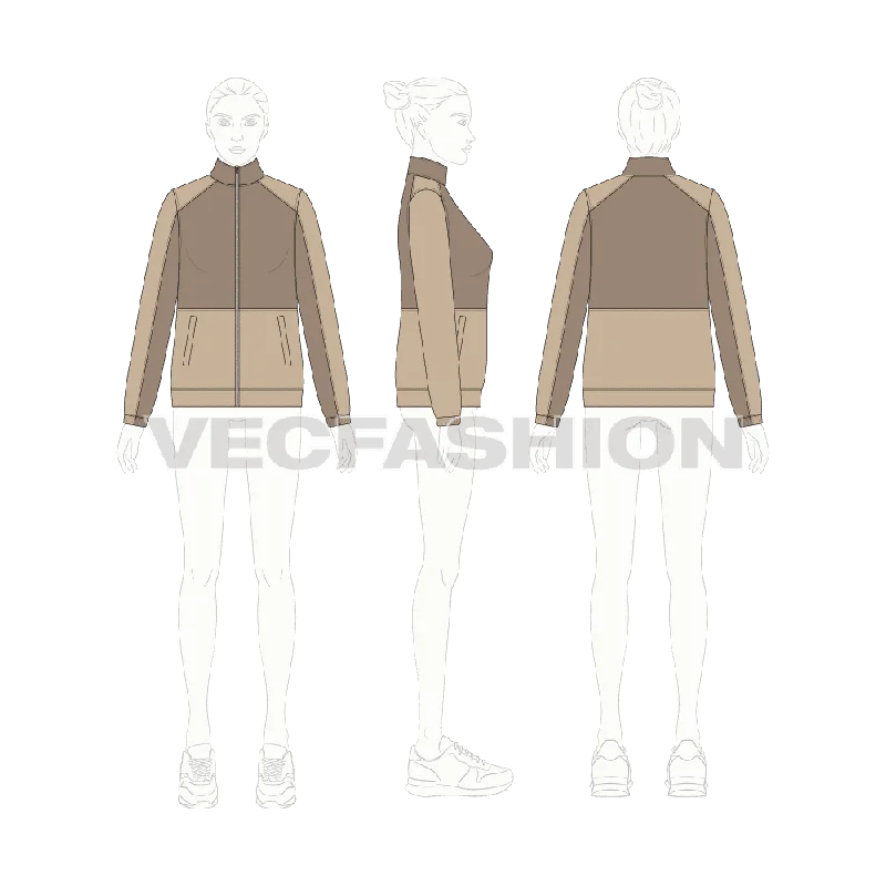 Women's long - sleeve wool coats in a houndstooth pattern for a classic charmWomen's Vector Mock Neck Jacket Women's long - sleeve wool coats in a houndstooth pattern for a classic charmWomen's Vector Mock Neck Jacket