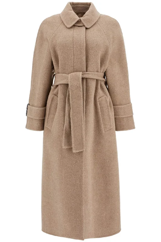 Checkered women's wool coats in a classic pattern for a timeless stylewool and cashmere coat with belt MG5009855 BROWN/PANAMA Checkered women's wool coats in a classic pattern for a timeless stylewool and cashmere coat with belt MG5009855 BROWN/PANAMA