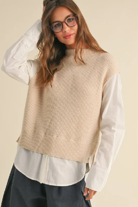 Plus Size Women's Side - Slit Sweaters in Bold SolidsAll Yours Sweater Top