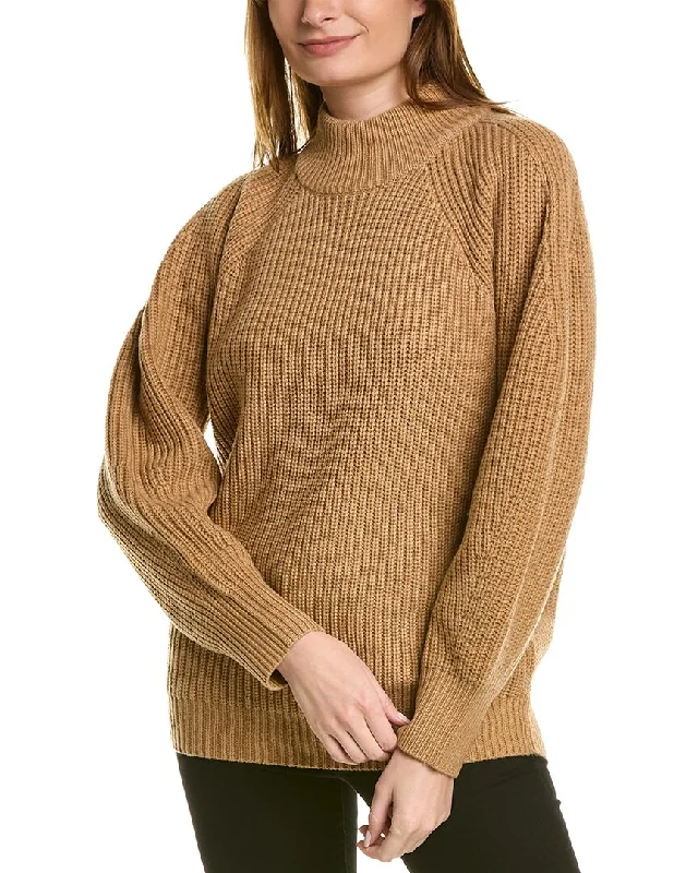 Plus Size Women's Fit - and - Flare Sweater Dresses with Ruffled HemBCBGMAXAZRIA Turtleneck Wool-Blend Sweater