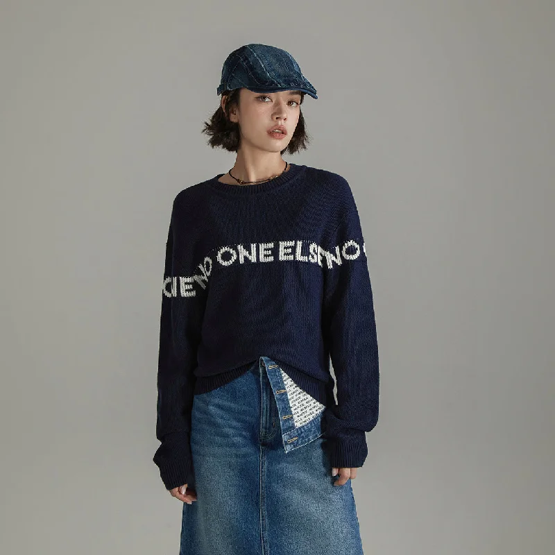 Mock Neck Women's Alpaca Wool Sweaters in Earth TonesLogo Lettering Basic Knit Sweater