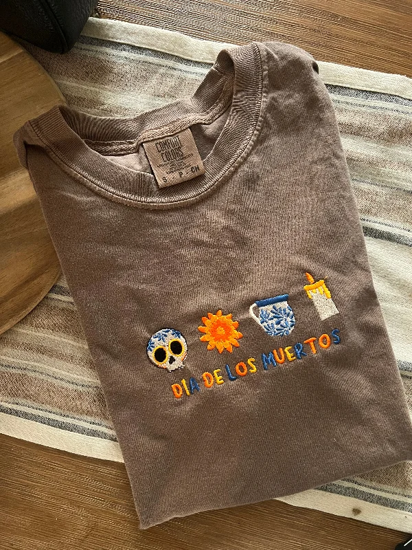 Mock Neck Women's Alpaca Wool Sweaters in Earth TonesDia de Los Muertos Embroidered Crew/Shirt