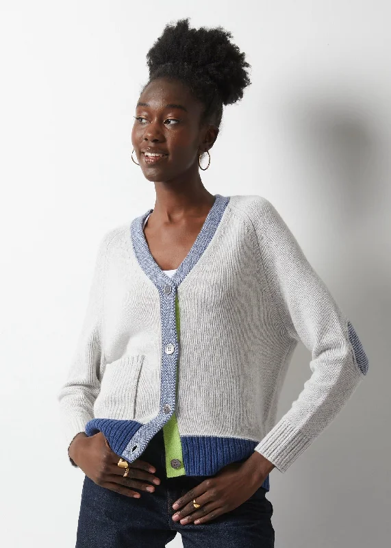 Button - Down Women's Shetland Wool Sweaters in Traditional PatternsELBOW PATCH CARDI