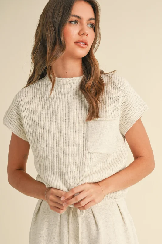Bell - Sleeve Women's Mohair - Wool Blend SweatersEllie Sweater Tank in White