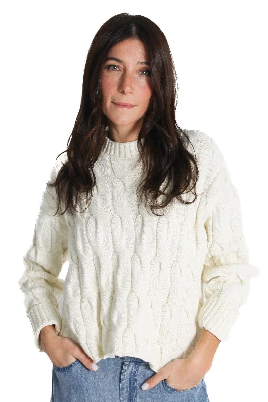 Plus Size Women's Side - Slit Sweaters in Bold SolidsEva Crewneck Sweater