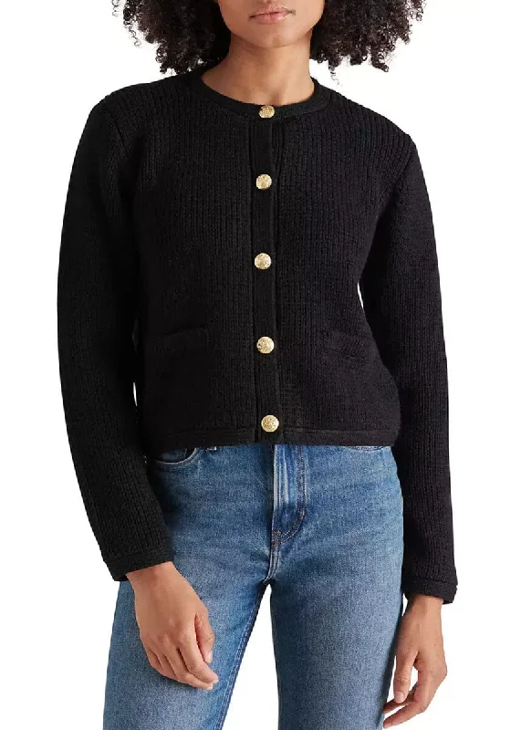 Plus Size Women's Oversized Chunky Knit SweatersFantino Sweater Jacket - Black