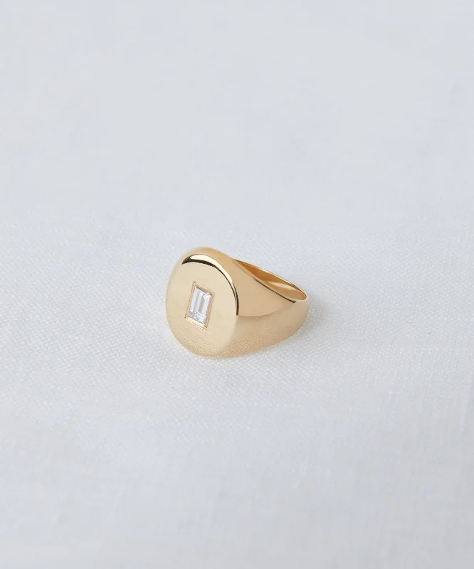 Wrap - Style Women's Lambswool Sweater Dresses in Elegant ShadesGemma Baguette Signet Ring