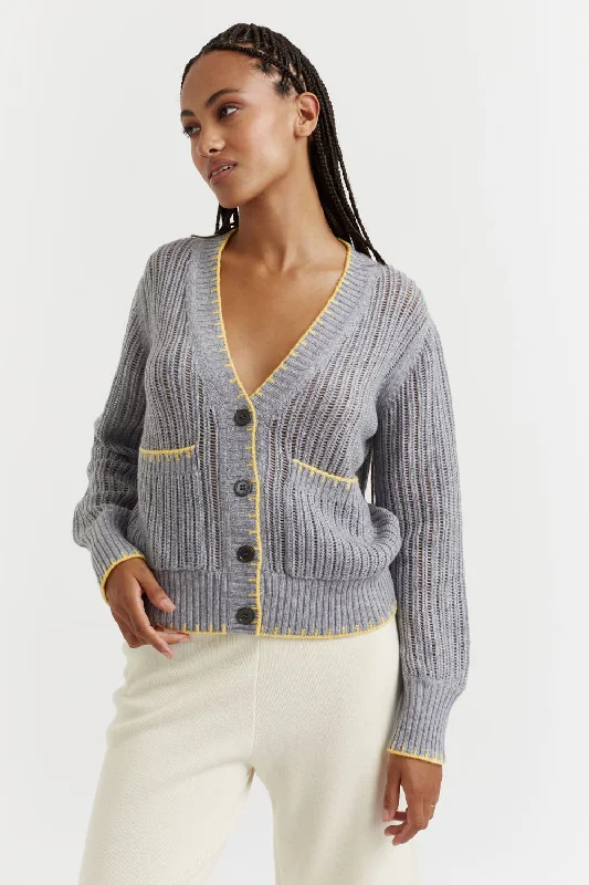 Longline Women's Mohair Sweater Dresses in a Loose FitGrey Wool-Cashmere Summer Stitch Cardigan Longline Women's Mohair Sweater Dresses in a Loose FitGrey Wool-Cashmere Summer Stitch Cardigan