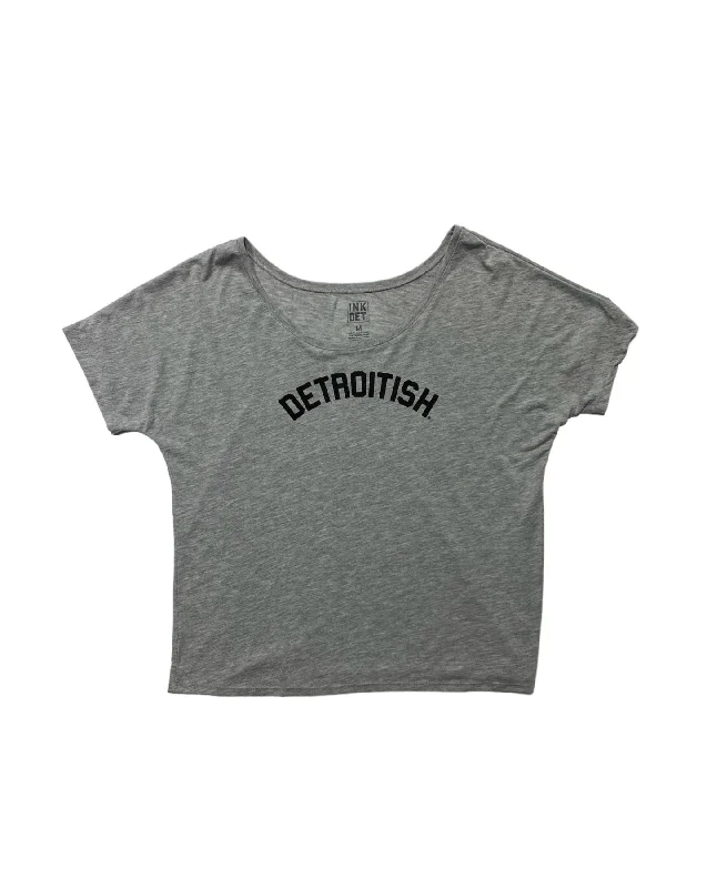 Crew Neck Women T Shirt with a Timeless DesignInk Detroit Detroitish Slouchy T-Shirt - Athletic Grey Crew Neck Women T Shirt with a Timeless DesignInk Detroit Detroitish Slouchy T-Shirt - Athletic Grey
