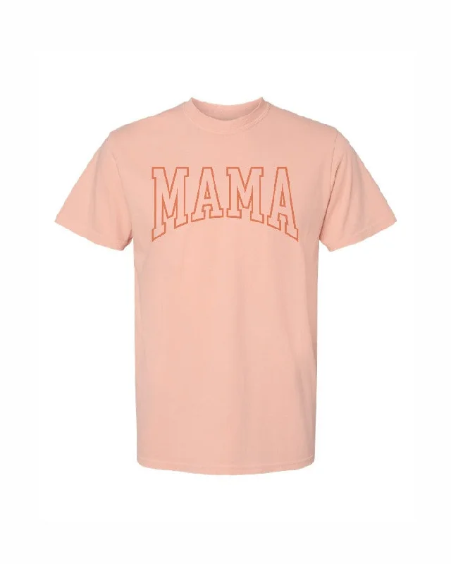 Graphic Print Women T Shirt for a Trendy StatementInk Detroit - Varsity MAMA T-Shirt - Peachy