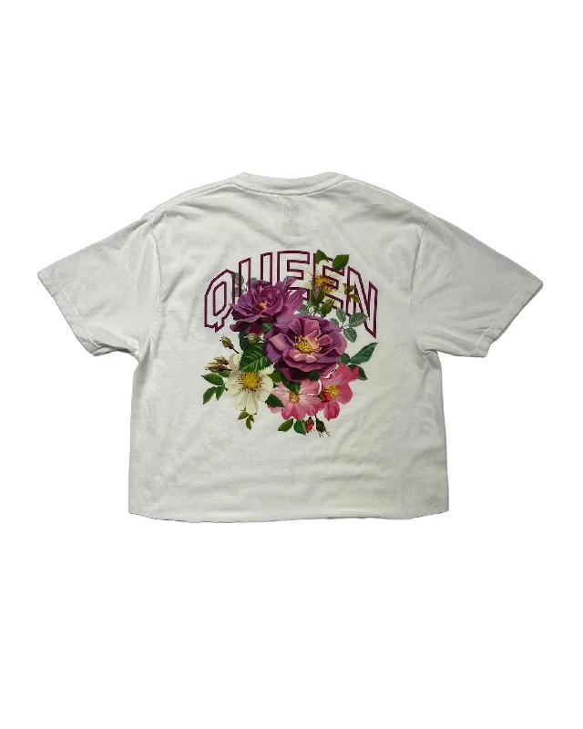 Crop Top Women T Shirt to Pair with High - Waisted BottomsINK - Queen - Crop T-Shirt - White Crop Top Women T Shirt to Pair with High - Waisted BottomsINK - Queen - Crop T-Shirt - White