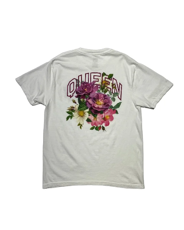 Floral Print Women T Shirt for a Feminine TouchINK - Queen - T-Shirt - White