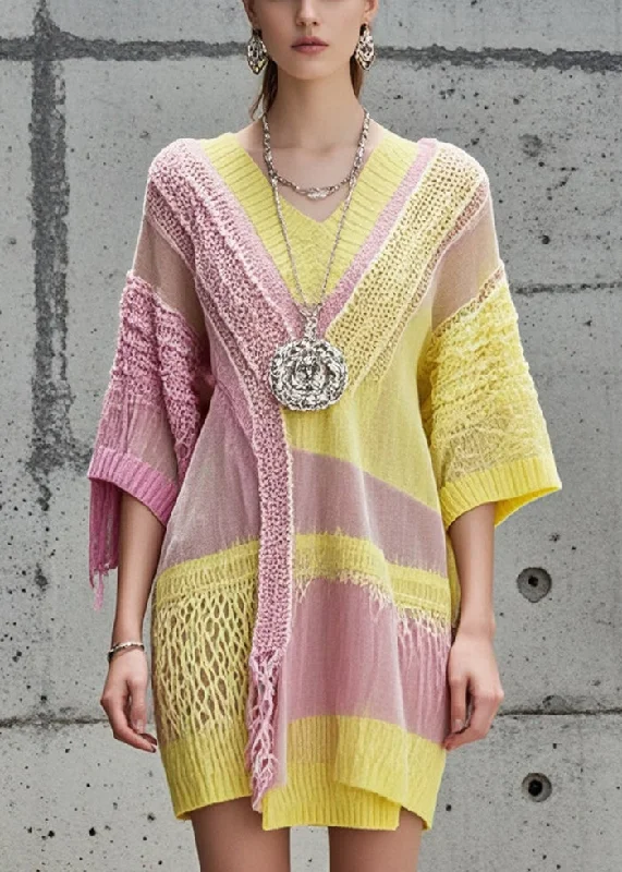Mock Neck Women's Angora Blend Sweater Dresses in Solid ColorsItalian Colorblock V Neck Patchwork Knit Dress Fall Mock Neck Women's Angora Blend Sweater Dresses in Solid ColorsItalian Colorblock V Neck Patchwork Knit Dress Fall