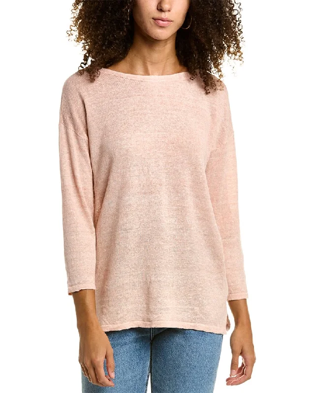 Plus Size Women's Open - Front Cardigan Style Sweater DressesJ.McLaughlin Alva Linen Crewneck Sweater