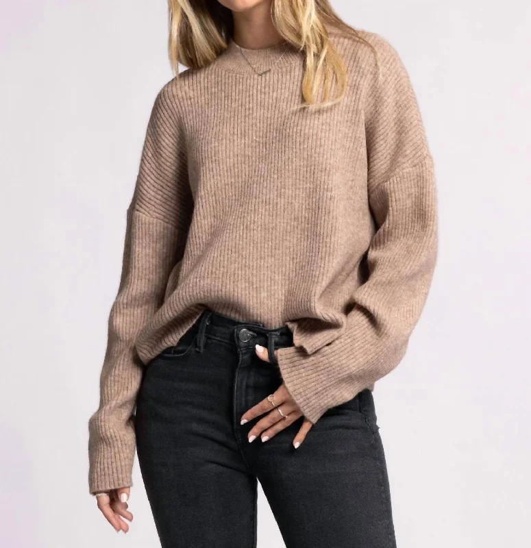 Tie - Front Women's Lambswool Sweaters in Pastel HuesLana Sweater In Heather Mocha