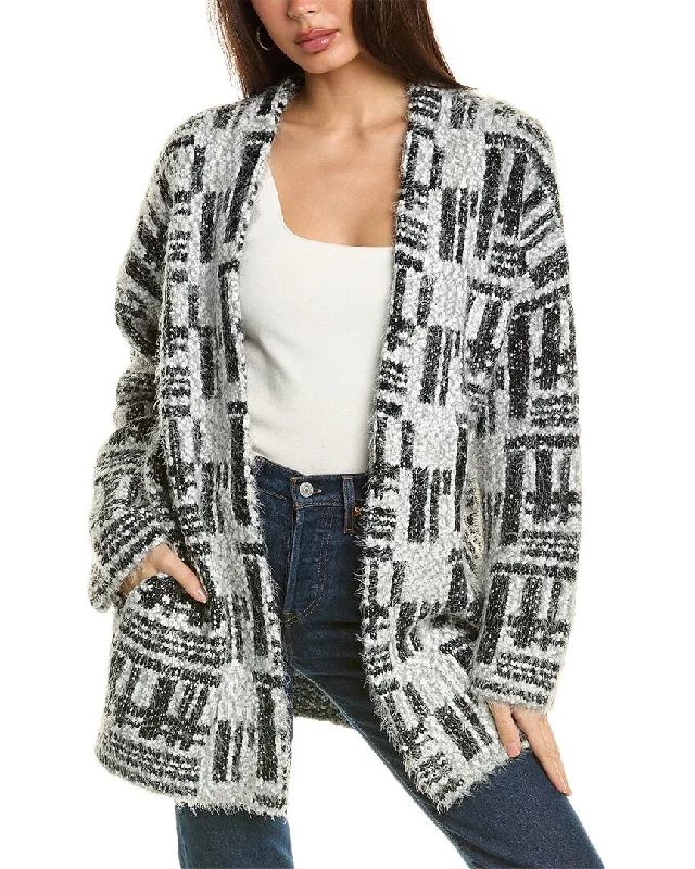 Plus Size Women's Long Sleeve Cable Knit Sweater DressesLovestitch Fringe Cardigan