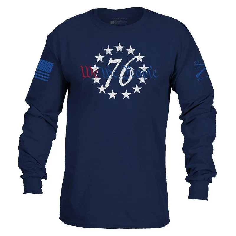 Crew Neck Women T Shirt with a Timeless Design76 We The People Long Sleeve - Navy