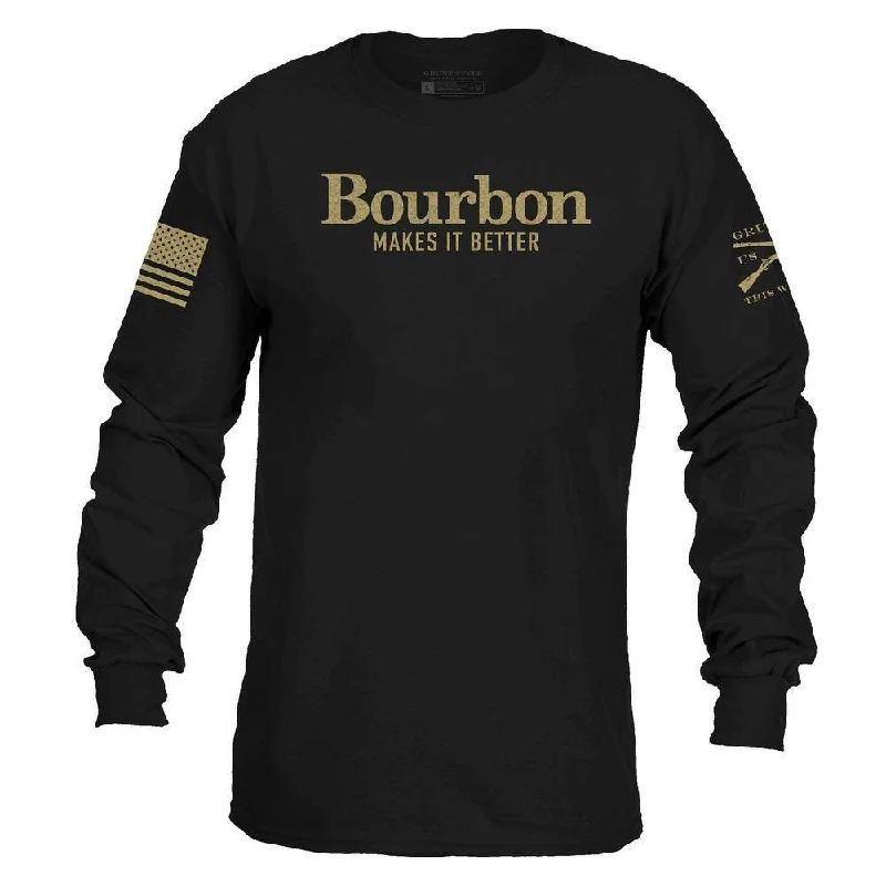 Sleeveless Women T Shirt for Summer ComfortBourbon Makes It Better Long Sleeve - Black Sleeveless Women T Shirt for Summer ComfortBourbon Makes It Better Long Sleeve - Black