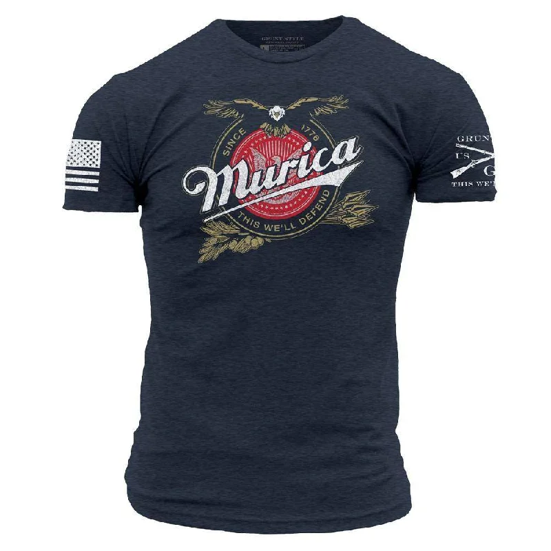 Crew Neck Women T Shirt with a Timeless DesignMurica Brewing T-Shirt - Midnight Navy