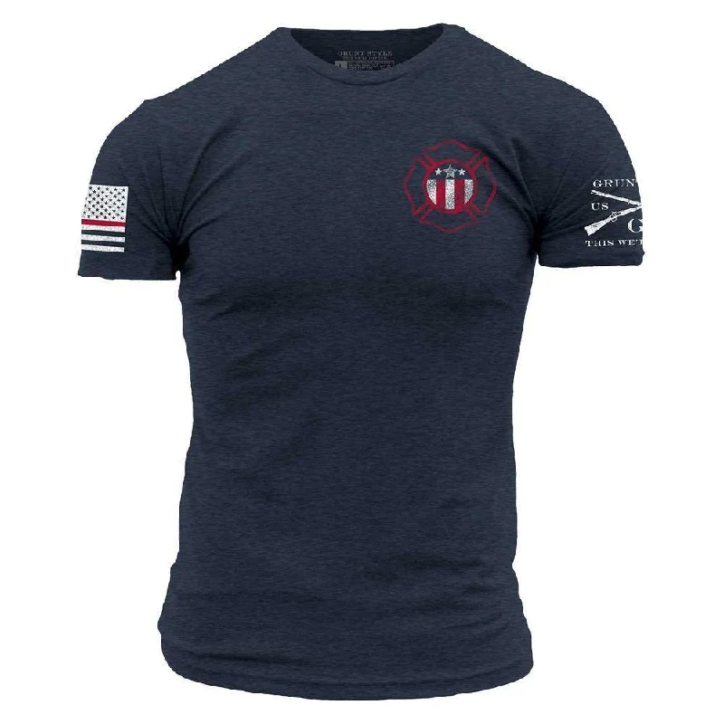 Long Sleeve Women T Shirt for Cooler WeatherRed Line Crest T-Shirt - Midnight Navy