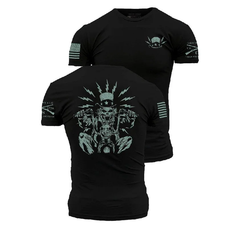 Plus Size Women T Shirt for a Comfortable and Flattering FitUncle Sam Freedom Rider T-Shirt - Black Plus Size Women T Shirt for a Comfortable and Flattering FitUncle Sam Freedom Rider T-Shirt - Black