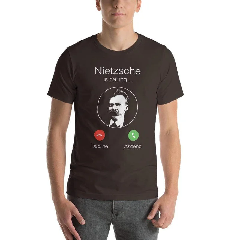 Sheer Women T Shirt for a Stylish and Alluring LookNietzsche Calling - Decline or ascend - Basic T-Shirt Sheer Women T Shirt for a Stylish and Alluring LookNietzsche Calling - Decline or ascend - Basic T-Shirt