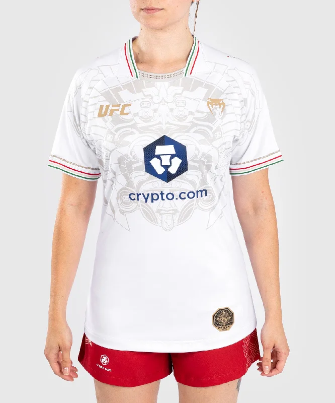 Long Sleeve Women T Shirt for Cooler WeatherNoche UFC by Venum Authentic Fight Night Women’s Walkout Jersey - White Long Sleeve Women T Shirt for Cooler WeatherNoche UFC by Venum Authentic Fight Night Women’s Walkout Jersey - White