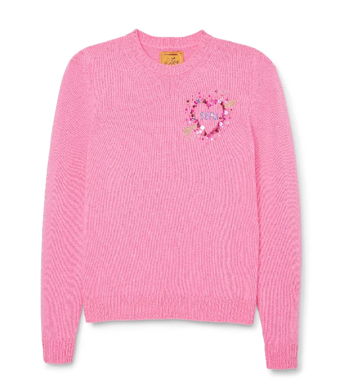 Plus Size Women's Ruffled Hem Sweaters in Floral PrintsPetite Crew