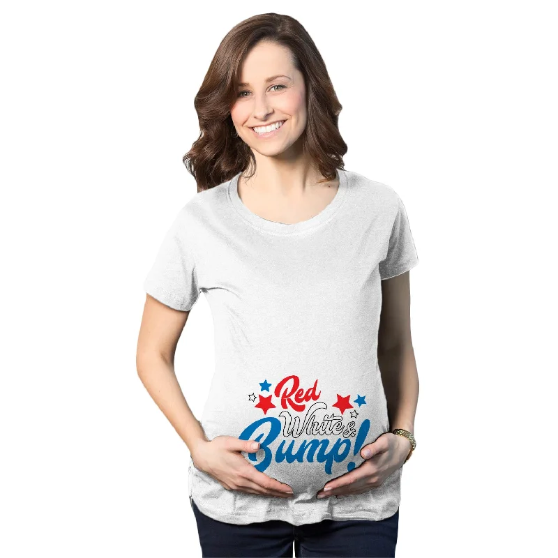 Red White And Bump Maternity T Shirt