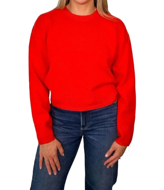Plus Size Women's Sequined Sweaters for Special OccasionsSamsa Top In Red