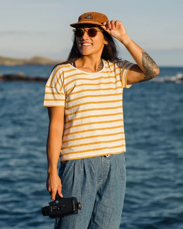 Organic Cotton Women T Shirt for Eco - Conscious WearersSkye Stripe T-Shirt - Honey