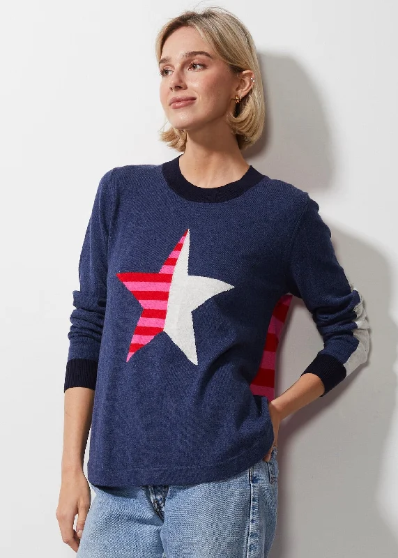 Open - Front Women's Cardigan - Style Mohair SweatersSTRIPEY STARDOM SWEATER