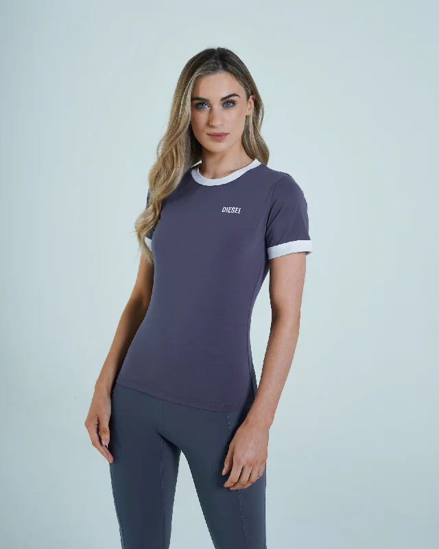 Crop Top Women T Shirt to Pair with High - Waisted BottomsAddie T-Shirt Lavender Slate Crop Top Women T Shirt to Pair with High - Waisted BottomsAddie T-Shirt Lavender Slate