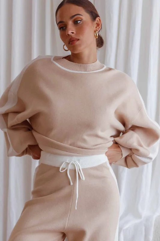 Plus Size Women's Open - Front Cardigan Style Sweater DressesTake Me Back Balloon Sleeve Drop Shoulder Brushed Knit Sweater Beige Plus Size Women's Open - Front Cardigan Style Sweater DressesTake Me Back Balloon Sleeve Drop Shoulder Brushed Knit Sweater Beige