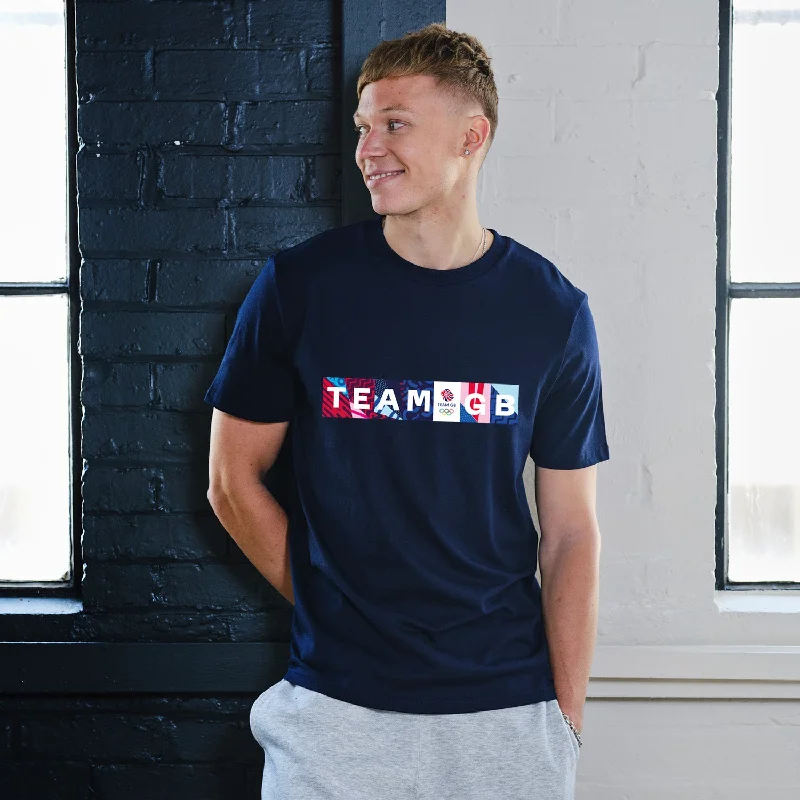 Team GB Montmartre Men's Navy Printed T-Shirt