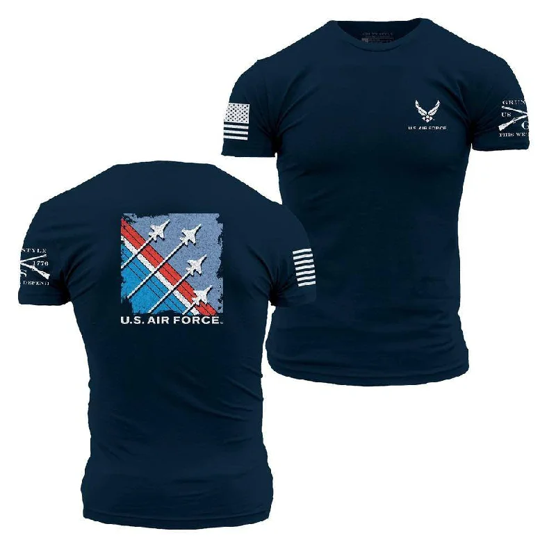 Embroidered Women T Shirt with Intricate DetailsUSAF - Finger-Four Formation T-Shirt - Midnight Navy